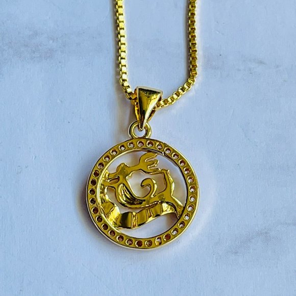 Gold Plated CAPRICORN Sing Zodiac Horoscope Pendant Necklace - Picture 10 of 11